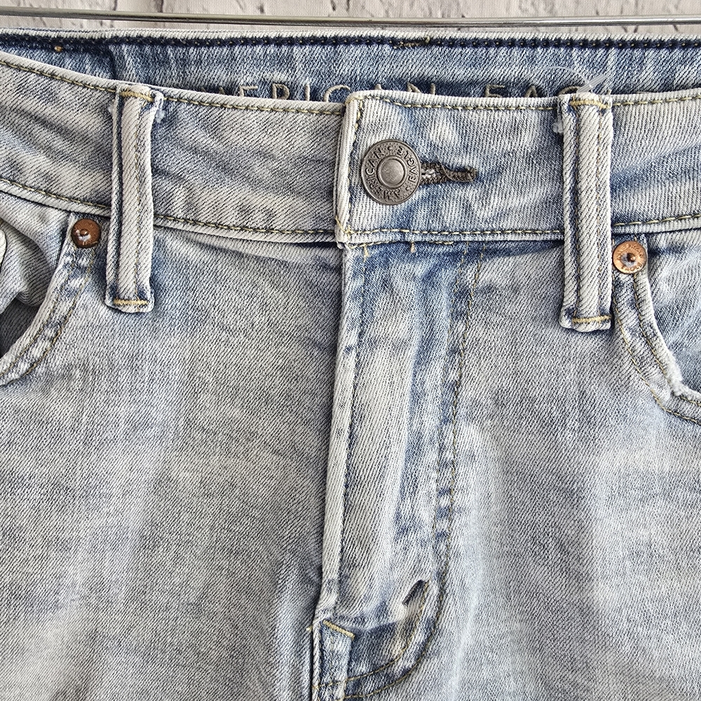 American Eagle Jorts Airflex Men's Light Wash Distressed Denim Shorts 30 - Picture 5 of 15